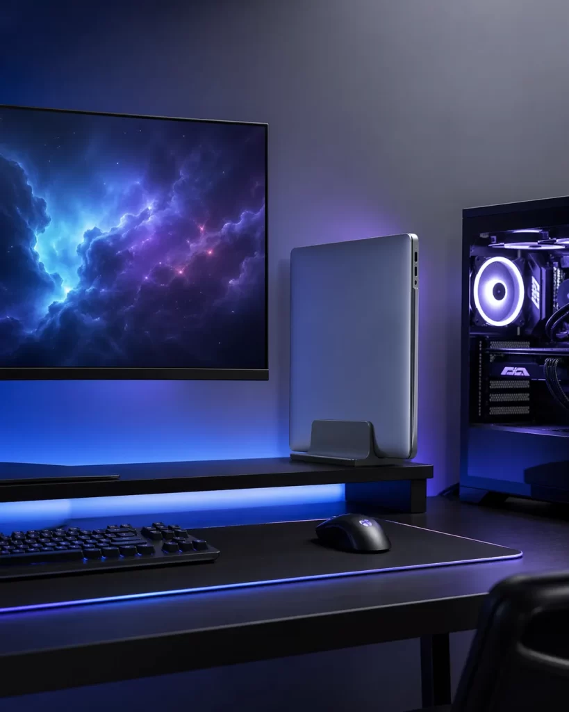 Creëert meer ruimte en zorgt voor een strakke, opgeruimde setup voor gaming en werk.