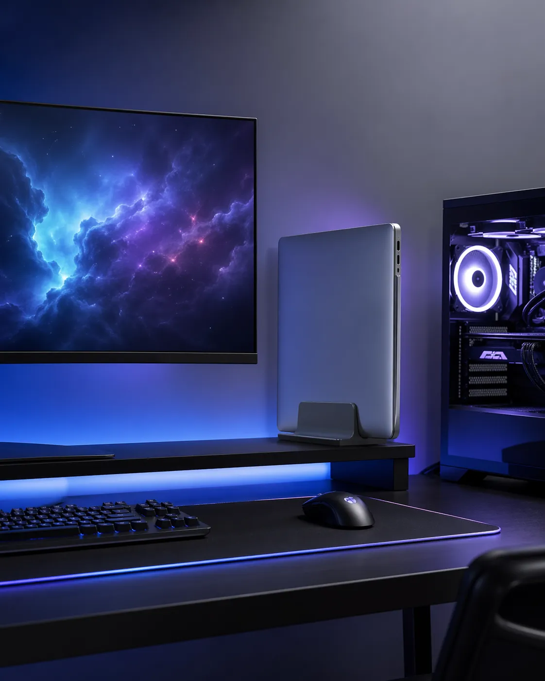 Creëert meer ruimte en zorgt voor een strakke, opgeruimde setup voor gaming en werk.